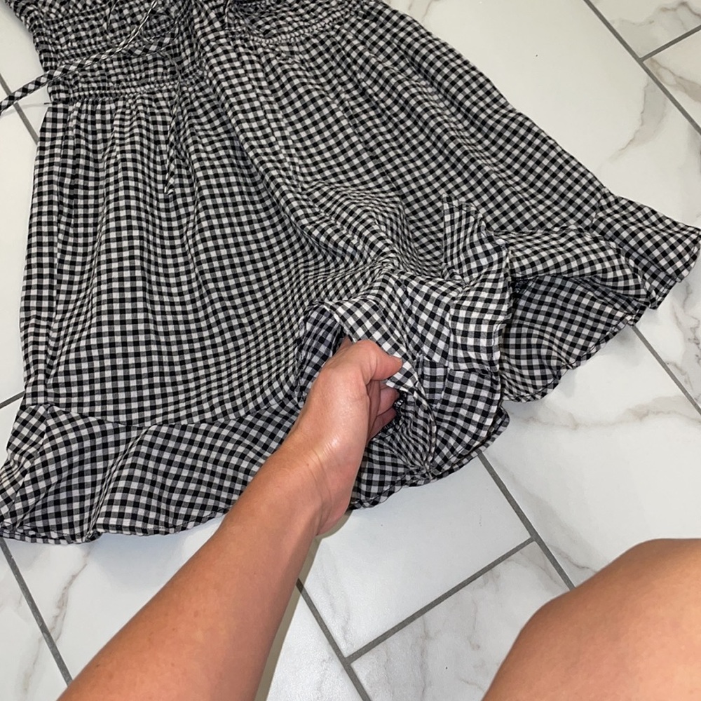 Nwt Checked Ruched Romper Size S - image 6
